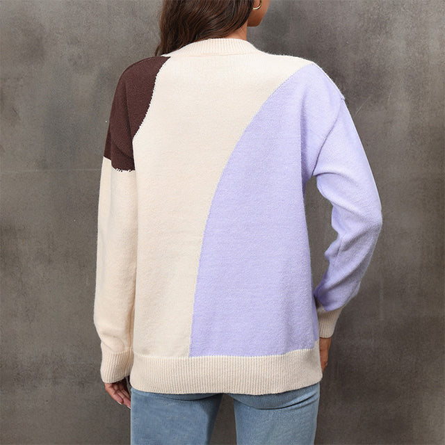 R&B | Farbblock Strickjacke Acryl Modern, Bequem