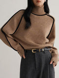 R&B | Kaffee Hoher Kragen Pullover