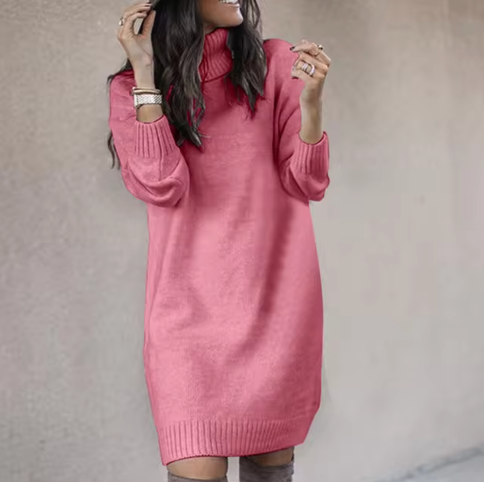 – Lockere Pullover-Kleid