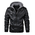 R&B | Lederjacke mit Kapuze für Herren