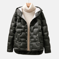 R&B | Jacke Gequiltet Puff Abnehmbare Kapuze Druckknopfverschluss