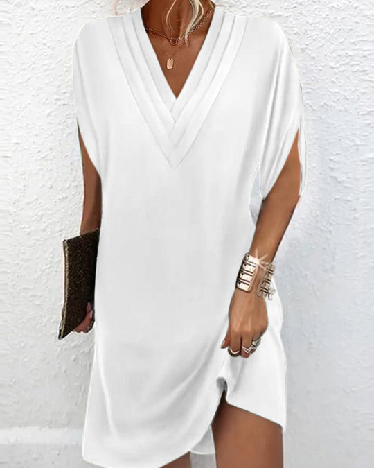 R&B | Elegantes Kleid mit Offenen Ärmeln und V-Ausschnitt