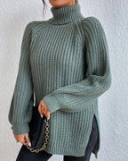 R&B | Pullover - Damen Herbst Strick Rollkragen mit lockerer Passform
