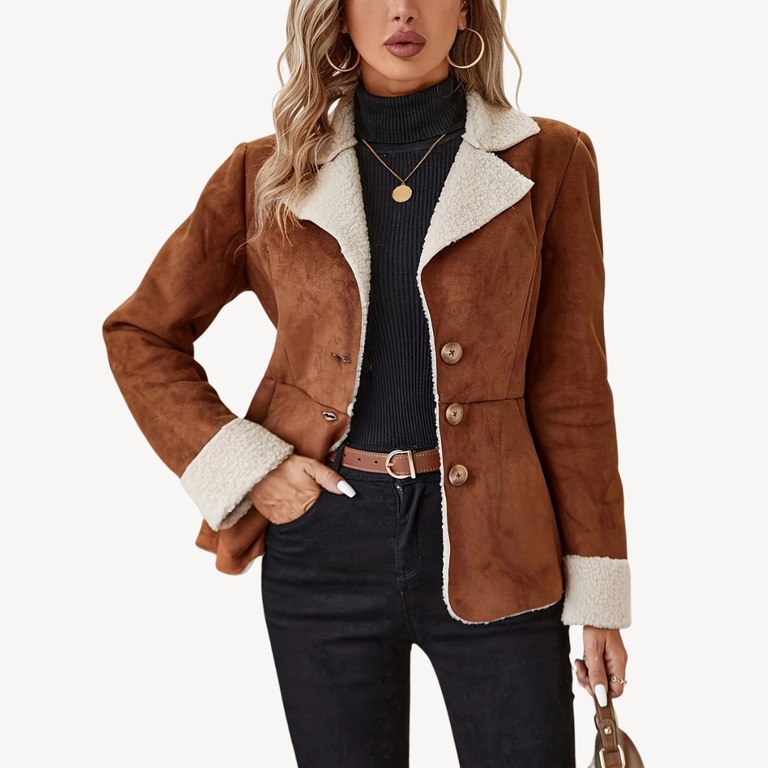 R&B | Damen Fleece-Futter Wildlederjacke