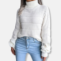 R&B | Rollkragenpullover Weiches Strickmaterial Gerippte Optik Lockere Passform Langärmlig