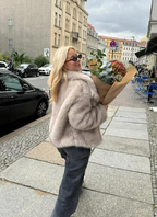 R&B | Trendy Damen Winterjacke aus Kunstfell
