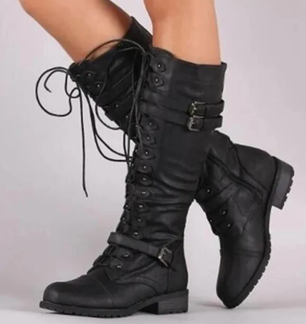 R&B | Retro-Schnürstiefel mit Schnalle