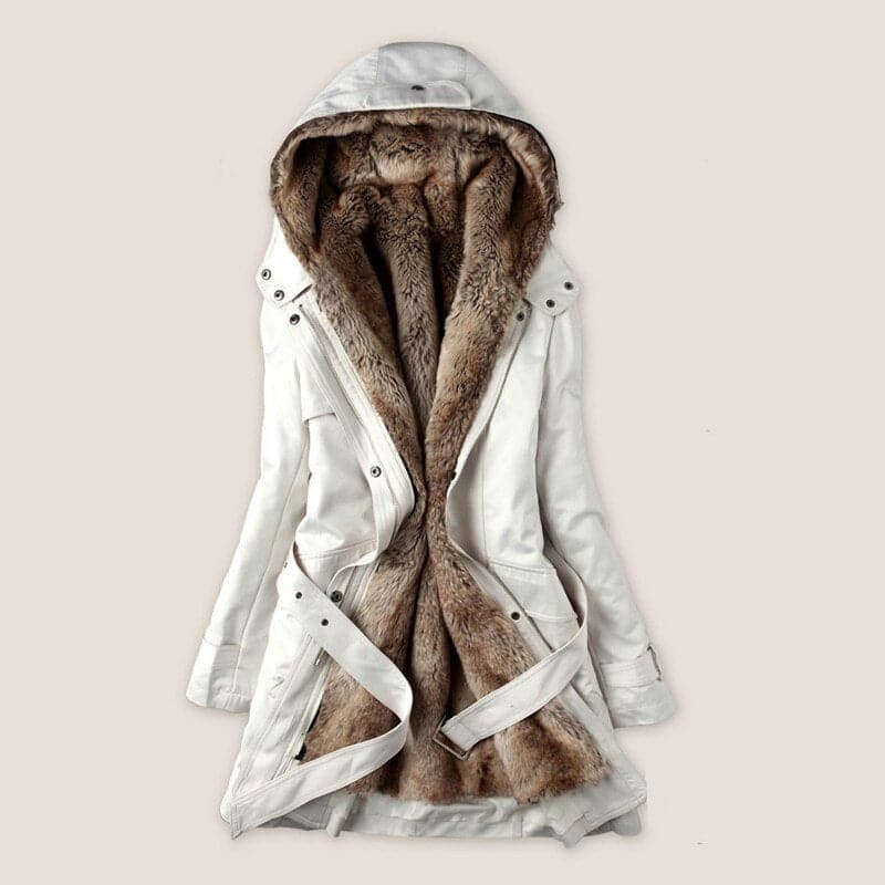 R&B | Kunstfell Gefütterter Parka - Kapuzen-Parka Bis Zur Mitte Des Oberschenkels