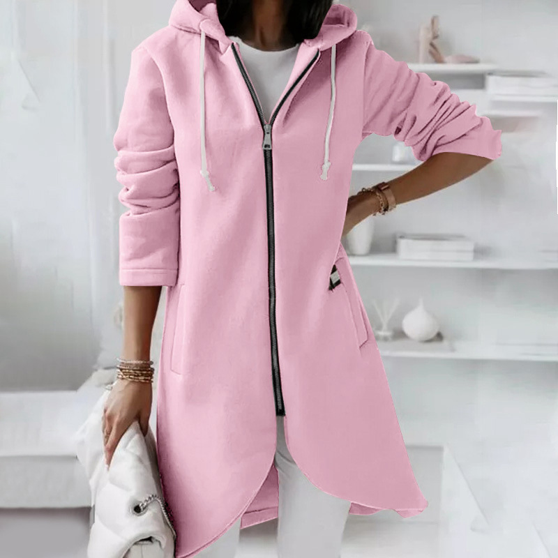 R&B | Kapuzenpullover Relaxed Fit Zipper Baumwollmischung Mittlere Länge
