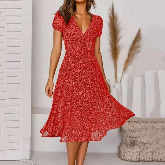 R&B | Lässiges Schickes Kleid Mit V-Ausschnitt