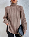 R&B | Pullover - Damen Herbst Strick Rollkragen mit lockerer Passform