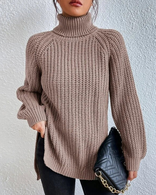 R&B | Pullover - Damen Herbst Strick Rollkragen mit lockerer Passform