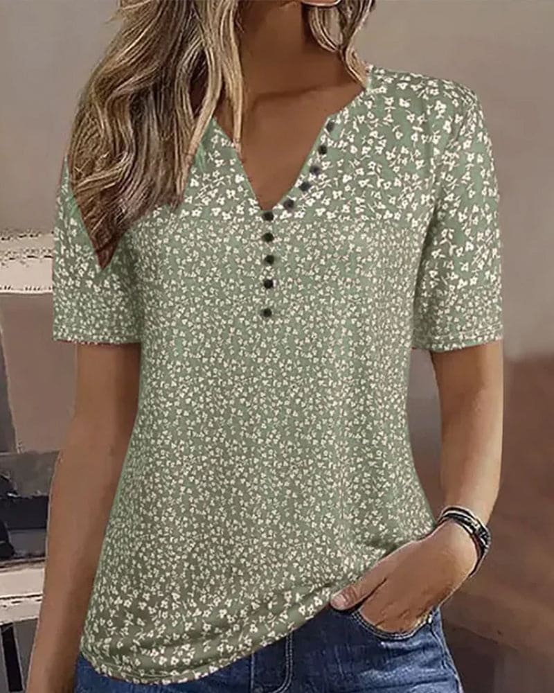 R&B | Bezaubernde Bluse mit Blumenmuster und V-Ausschnitt