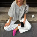 R&B | Kurze Strick-Cardigan mit Knöpfen für Damen