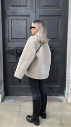 R&B | Leder Damenjacke mit Kunstpelz