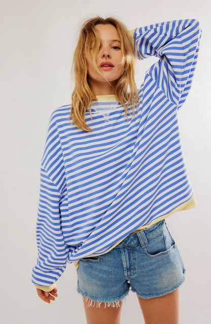 R&B | Übergroßer Pullover Gestreifter, Gemütlicher Pullover