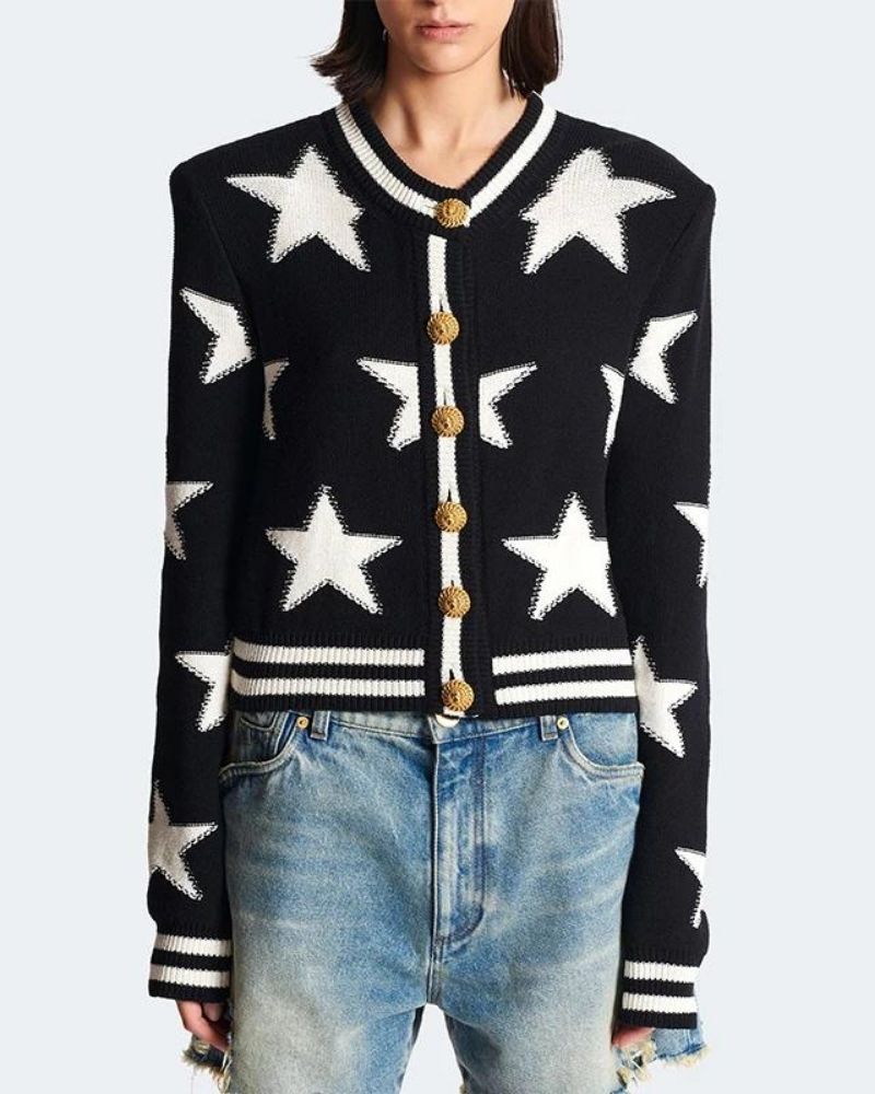 R&B | Strick Jacquard Cardigan