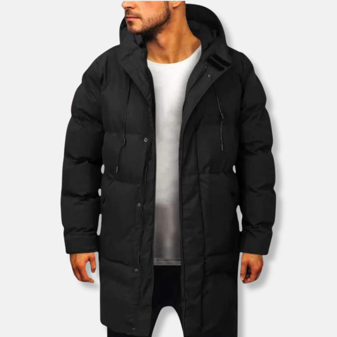 R&B | Isolierte Pufferjacke mit Kapuze mittellang