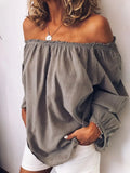 R&B | Off Shoulder Bluse mit Eleganten Ballonärmeln