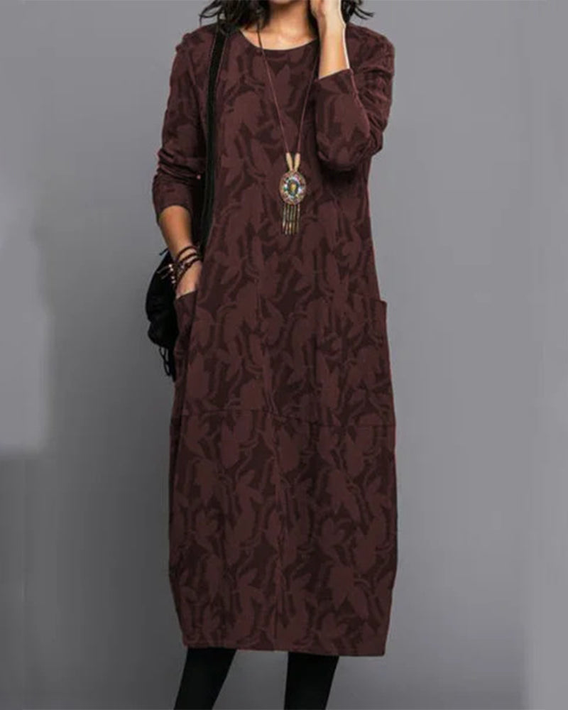 Taschenkleid mit langen Ärmeln