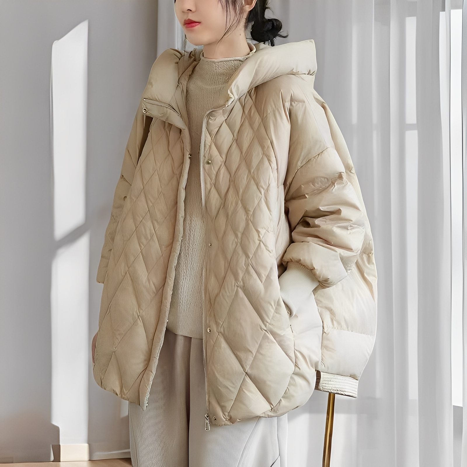 R&B | Lässiger Winter-Daunenmantel mit Reißverschluss für Damen