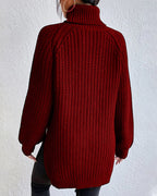 R&B | Pullover - Damen Herbst Strick Rollkragen mit lockerer Passform