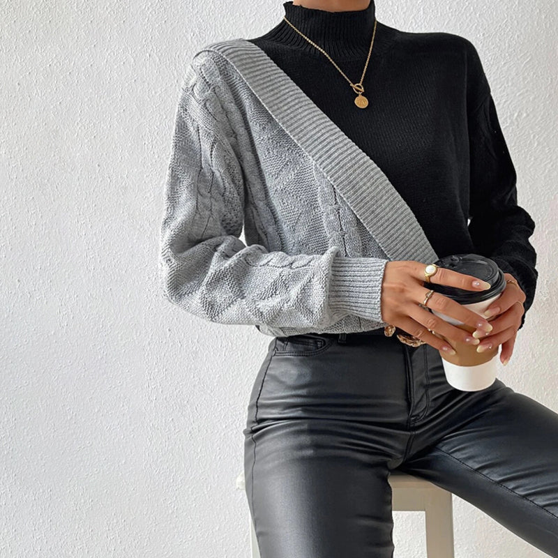 R&B | Patchwork Strickpullover Mit Modernem Design