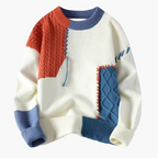 R&B | Patchwork Strickpullover Im Modernen Design - Perfekt für Herbst und Winter