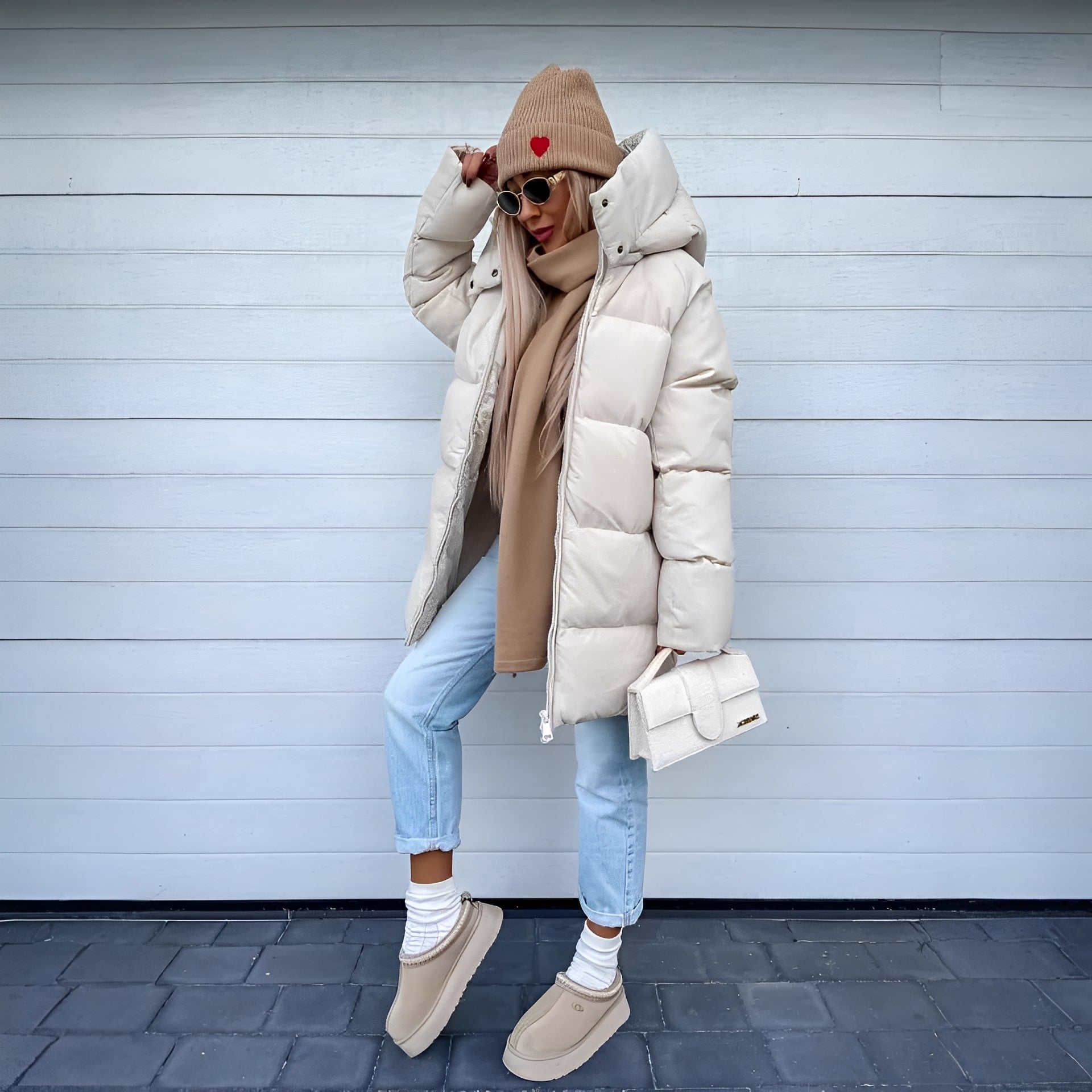R&B | Elegante, gepolsterte Parkajacke für Frauen
