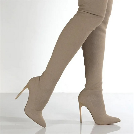 R&B | Overknee Stretch Stiletto Stiefel Elegante Damen Stiefel