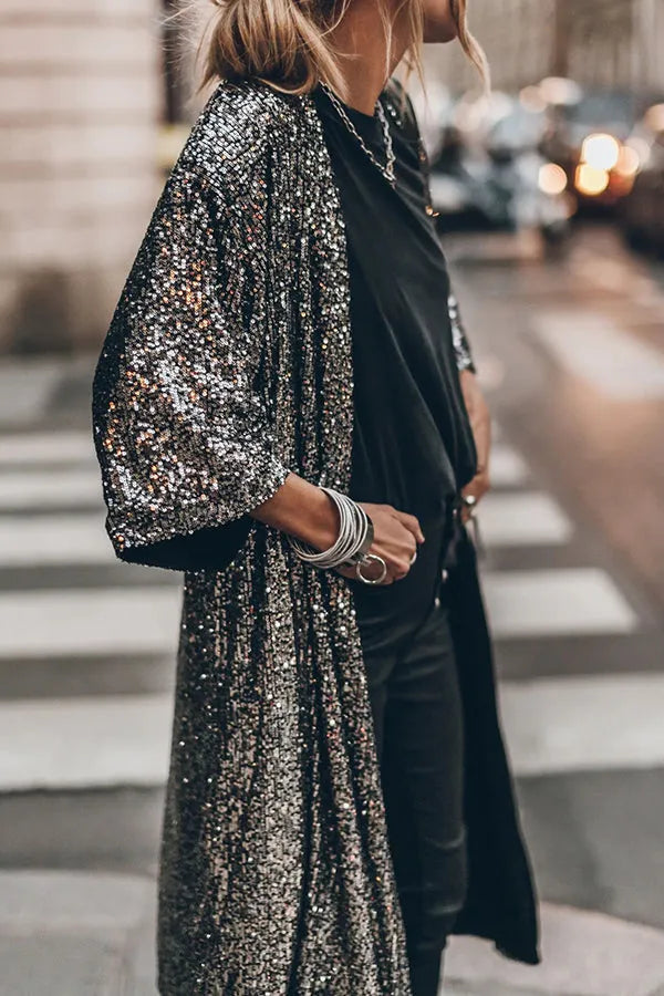 R&B | Glamour Kimono aus Pailletten mit Schlüsselloch