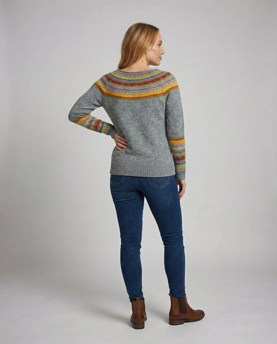 Retro Print Langarmpullover | R&B