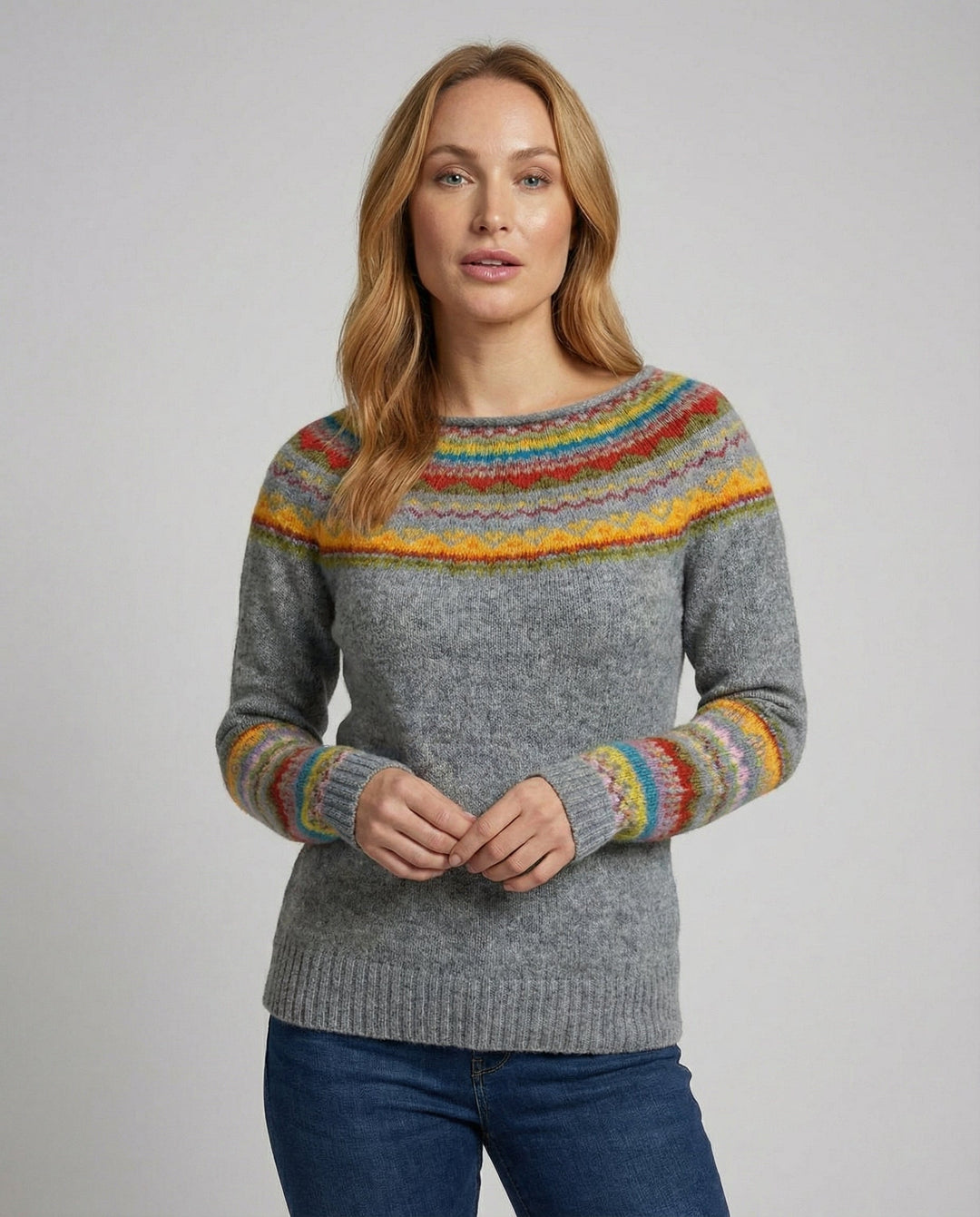 Retro Print Langarmpullover | R&B
