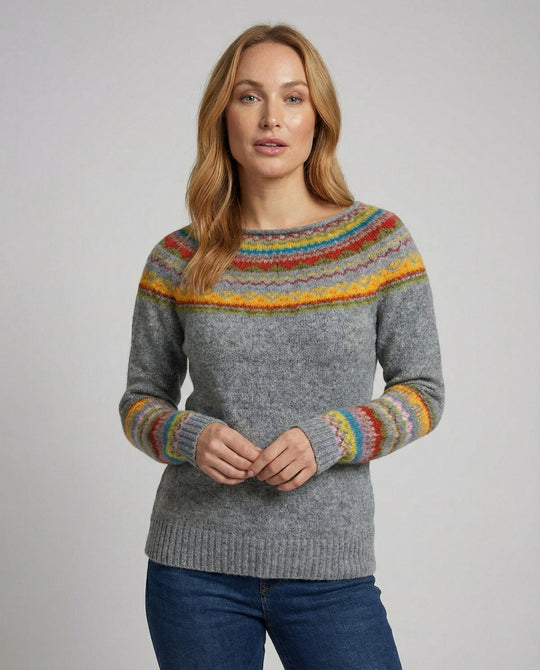 Retro Print Langarmpullover | R&B