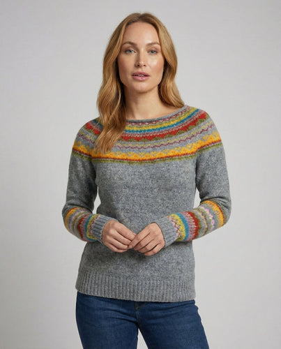 Retro Print Langarmpullover | R&B