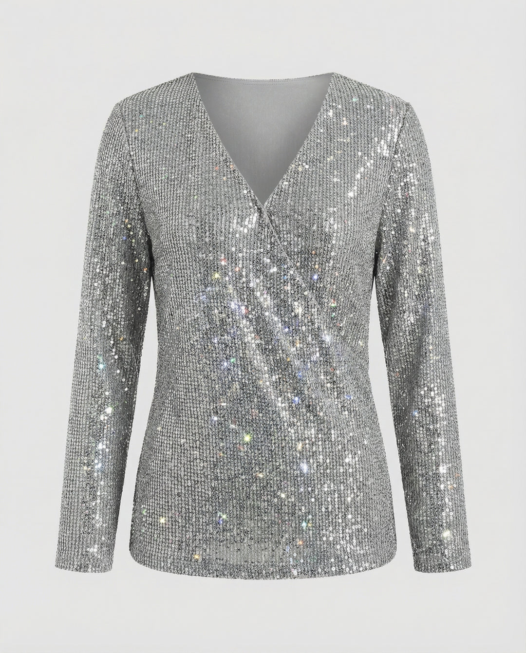 Damen Pullover mit V-Ausschnitt & Glitzer | R&B