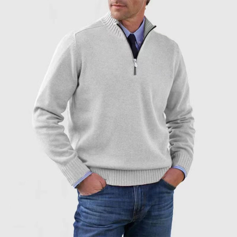 R&B | Herrenpullover Mit Halbem Reißverschluss