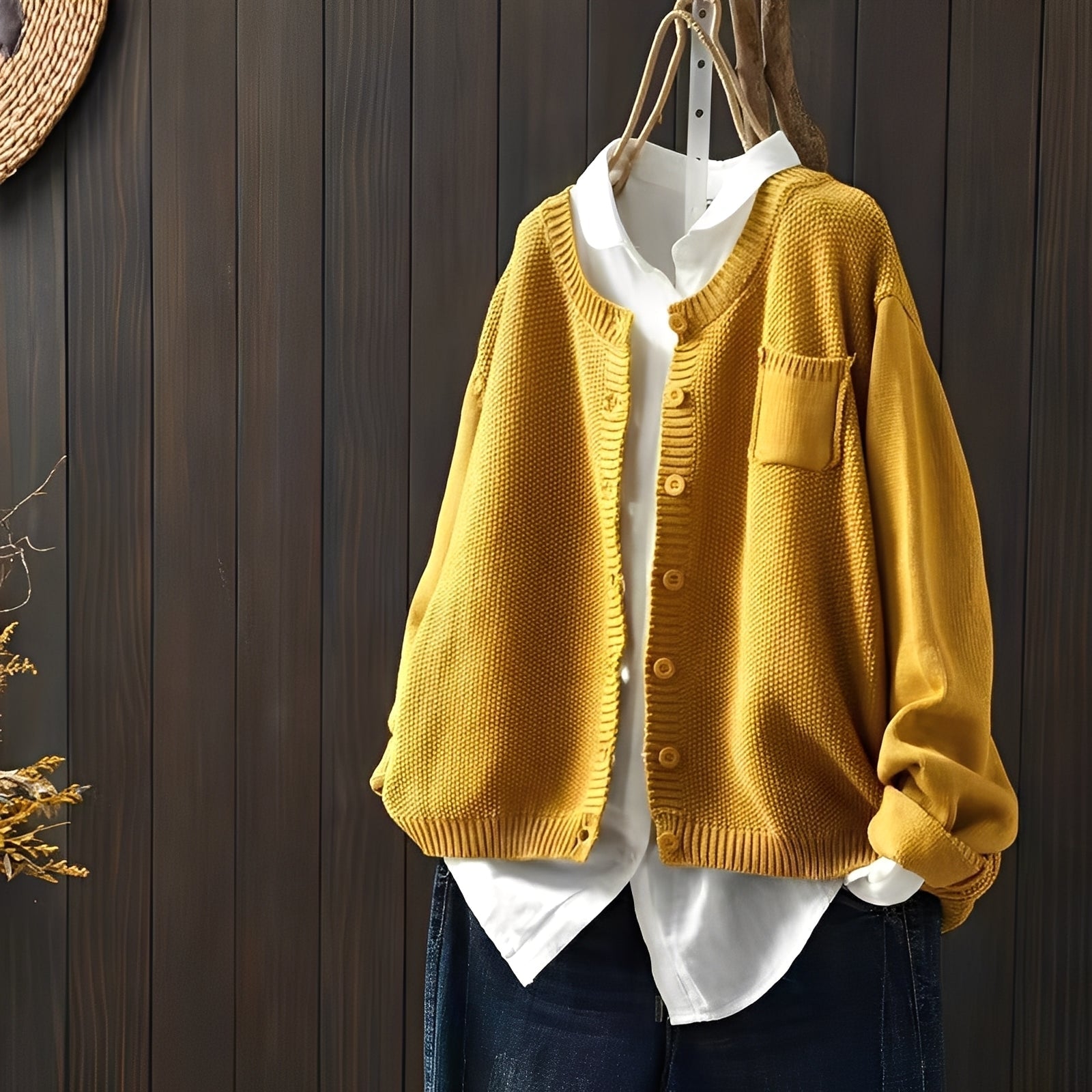 R&B | Klassische, locker sitzende Strickjacke für Frauen