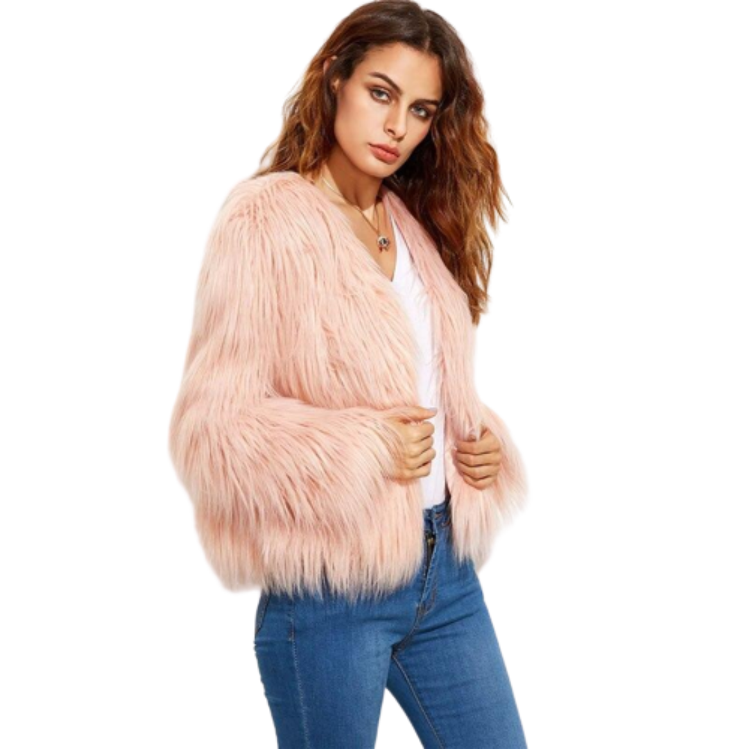 R&B | Mantel aus Kunstfell für Frauen schick