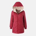 R&B | Gepolsterte Jacke - Wendbares Design - Kapuze - Rautensteppung - Rippkanten