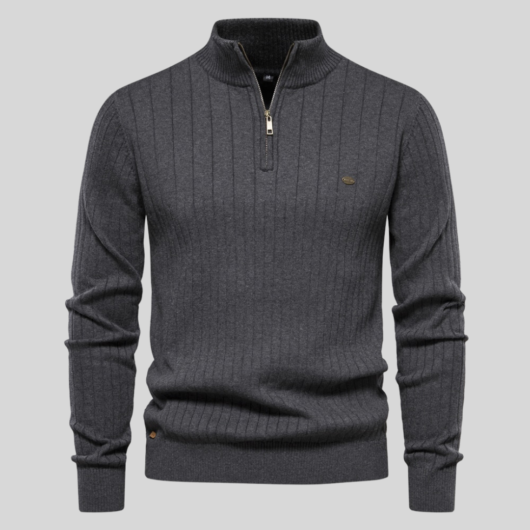 R&B | Strickjacke mit Half-zip Wollmischung Elegant, Warm