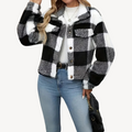 R&B | Damen Karierte Sherpa Jacke