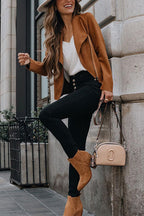 R&B | Up Pocketed Faux Suede Motorradjacke (in 7 Farben)