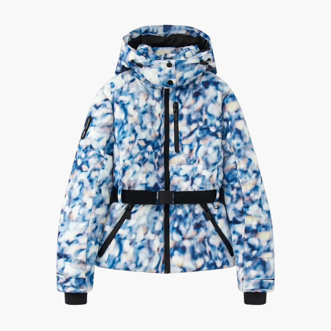 R&B | Steppjacke mit Gürtel und Kapuze - Elegante, Wasserabweisende Winterjacke für Alltag und Outdoor