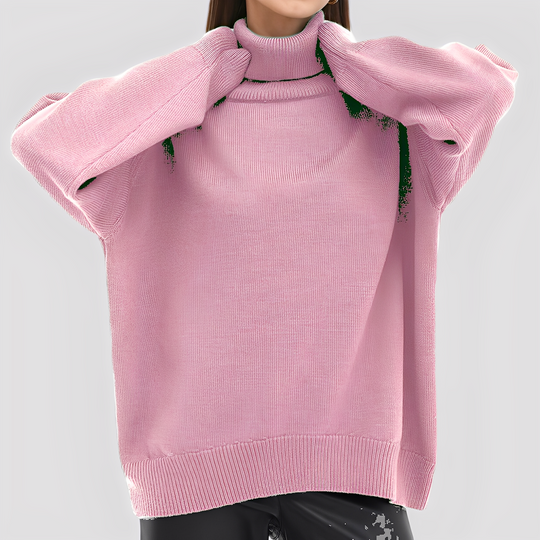 R&B | Einfacher, Übergroßer Rollkragenpullover für Damen