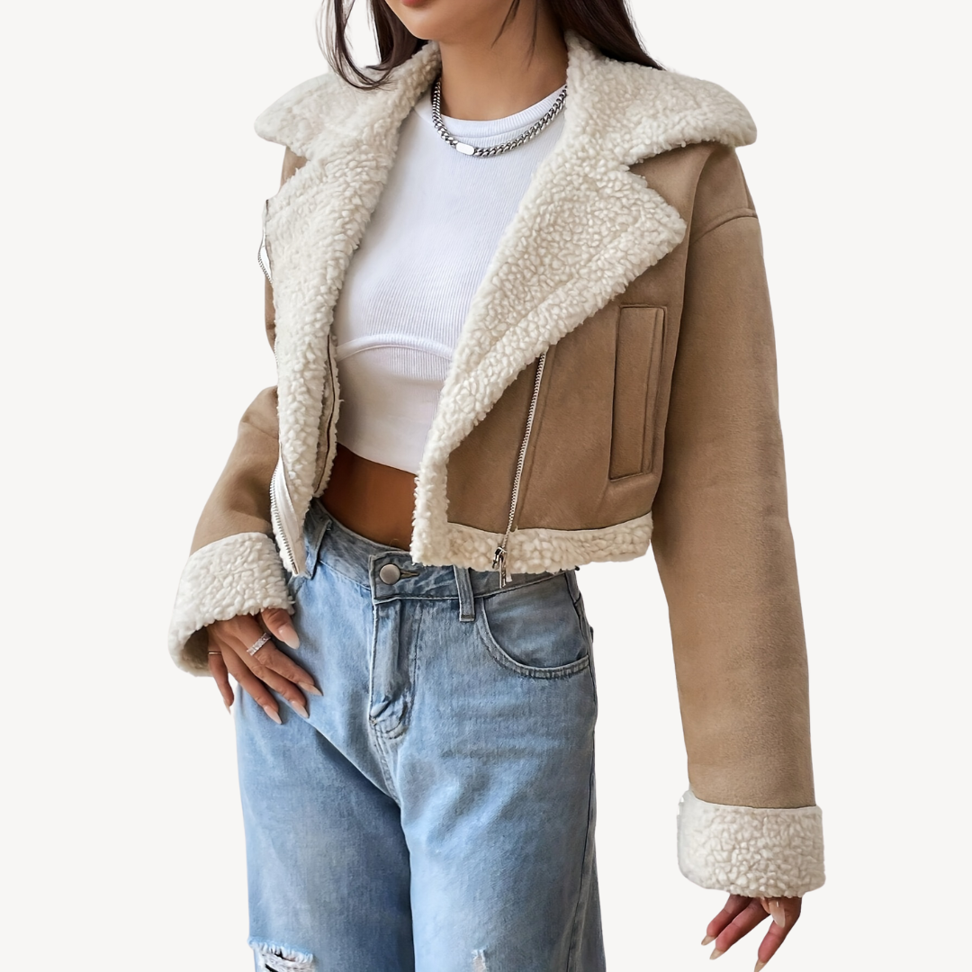 R&B | Damen Kunstfell Wildlederjacke