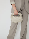 R&B | Stilvolle Weiße Damen Handtasche mit Geflochtenem Design