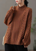 R&B | Locker Sitzender Hoher Hals Kabelstrickpullover Ideal für den Winter