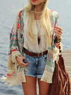 R&B | Lockere Strickjacke mit Blumenmuster