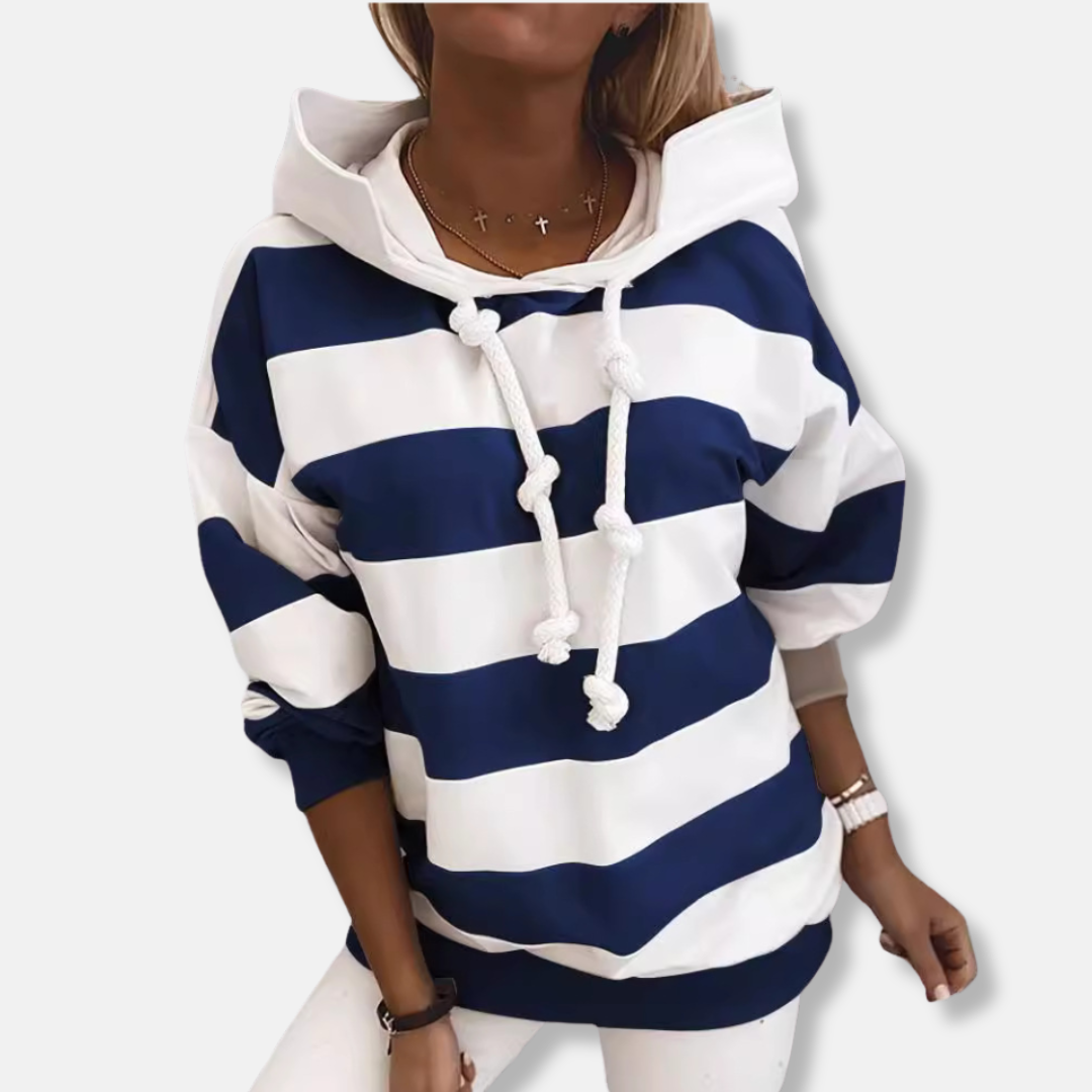 R&B | Lockere Passform Hoodie Gestreifter Lässiger Hoodie